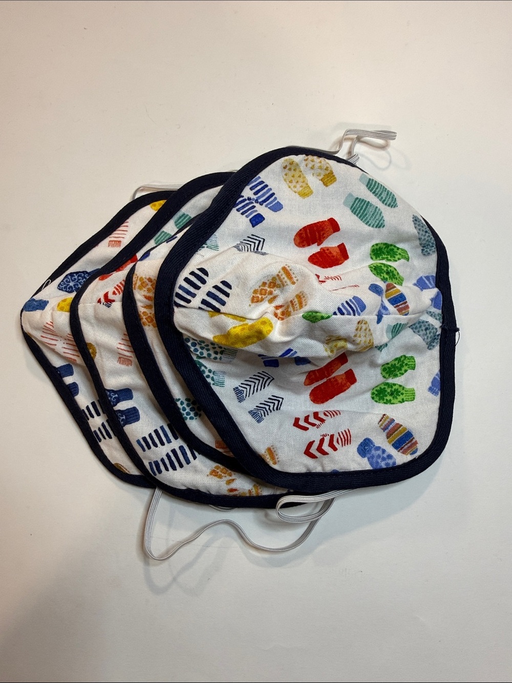 Kids Cotton Face Masks with Colorful Flip-Flop Print - Multicolor 4 pack